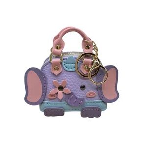 Cute (Purple & Blue and Pink & Blue) Elephant Mini Bag Charm Keychain